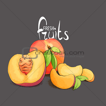 The fragrant peach closeup
