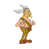 Viking Repairman Spanner Thumbs Up Cartoon