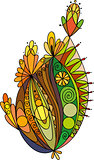 Floral element colored in autumn colors