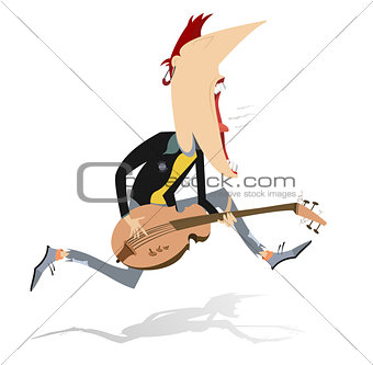Jumping guitar player