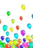 Many flying colorful balloons