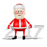 3D Illustration Jolly Santa Claus_2017