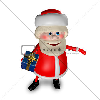 3D Illustration of Santa Claus with Gifts 