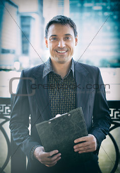 Handsome businessman portrait outdoor