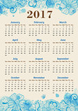 Calendar for 2017 year