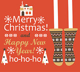 Merry Christmas and Happy new year Greeting Card.