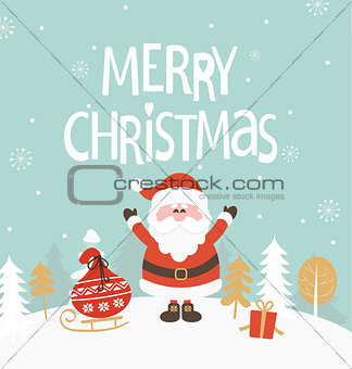 Christmas Greeting Card, vector.