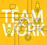 Infographic of teamwork concept.