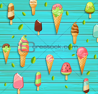 Colorful pattern made of ice cream.