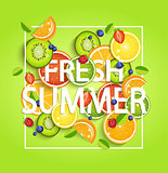 Summer background with fruits.