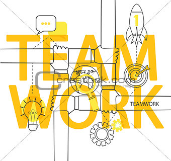 Teamwork concept infographic.
