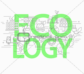 Line style concept of ecology.