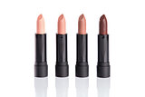 Set of four lipsticks in glamorous colors 