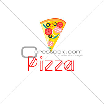 Bright delicious slice of pizza