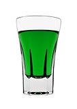 Glass with green drink isolated on white background