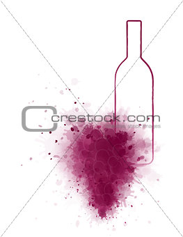 wine bottle with grape