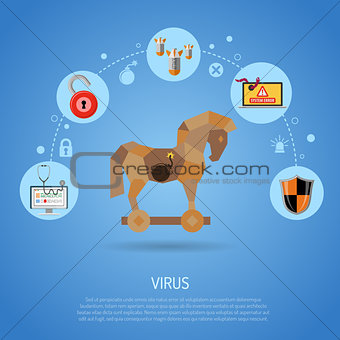 Cyber Crime Concept with Virus