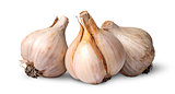 Three bulbs of garlic beside