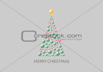 christmas poster with abstract bubble tree