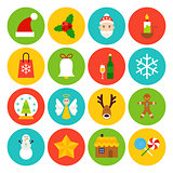 Flat Winter Christmas Icons