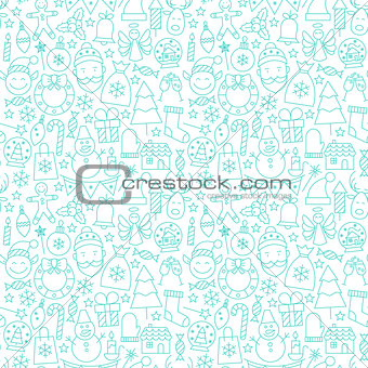 Line New Year Tile White Pattern