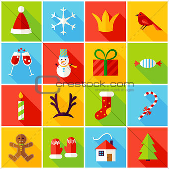New Year Colorful Icons