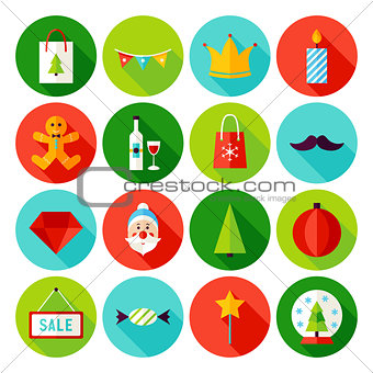 Merry Christmas Flat Icons