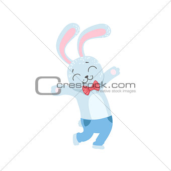Rabbit Cute Animal Character Attending Birthday Party
