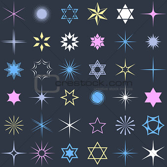 Stars and sparkles design elements