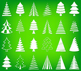 Abstract christmas tree icons collection