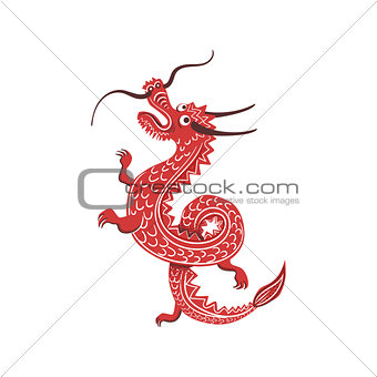 Red Dragon Japanese Culture Symbol
