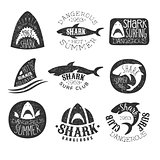 Dangerous Shark Surf Club Set Of Black And White Prints