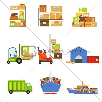 Logistics And Delivery Related Set Of Objects