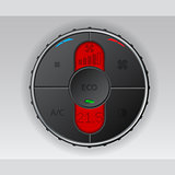 Black air condition gauge with red lcd