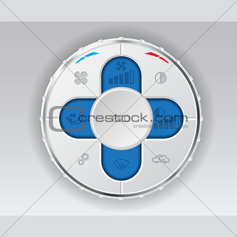 White air condition gauge with blue lcd