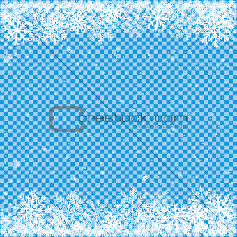 snow on blue transparent background