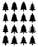 Set of  Christmas trees
