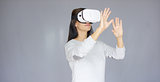 Woman with Virtual Reality 3D glasses