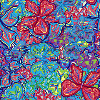 Seamless vector pattern with butterflies for textile, fabric or wallpaper.