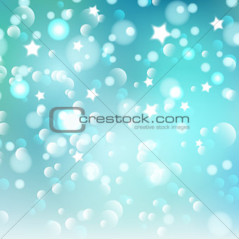 Christmas bokeh lights and stars 