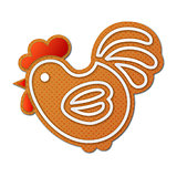 Gingerbread cock, or rooster - symbol of New Year 2017 - isolated on white background.