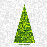 Stylized Christmas card with Christmas tree