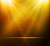 Abstract magic gold light background