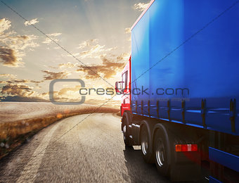 Truck transport. 3D Rendering