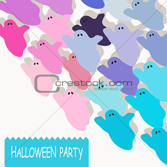 Halloween colorful ghost background