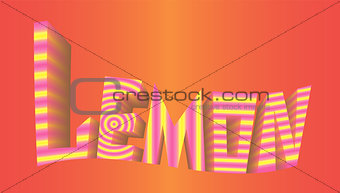 striped inscription lemon red background logo