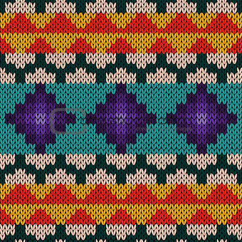 Seamless knitted multicolour geometric pattern