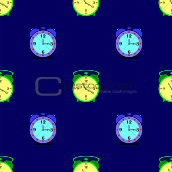 Alarm Clock Seamless Pattern