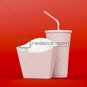 French fries box and soda
