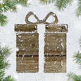 gift box on snow